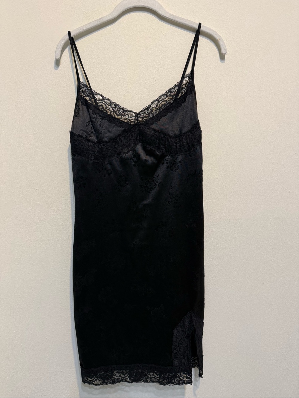 Motel Rocks Black Lace Trim Slip Dress